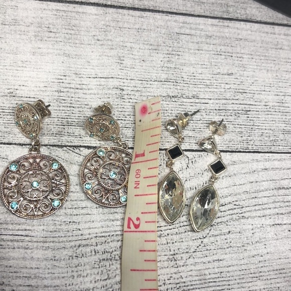Vintage Avon bundle 2 glam dressy statement dangle drom earrings bejeweled. - Picture 3 of 6